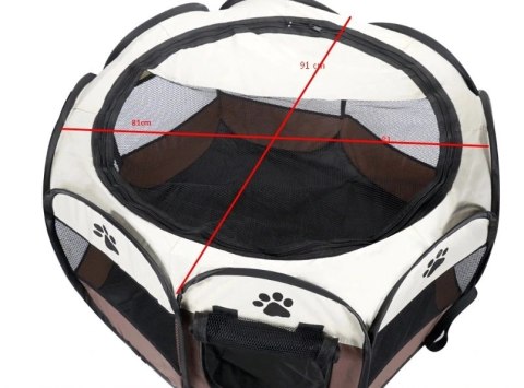 Leobert Sp. Z O. o. Składany Kojec Legowisko Klatka Dla Psa Kota Brązowy 91x91x58cm