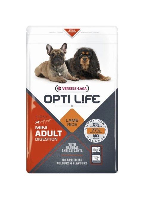Versele-Laga Opti Life Adult Digestion Mini Z Jagnięcina I Ryżem 2,5kg