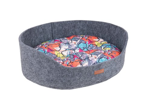 AMIPLAY Legowisko Owalne 2w1 Hygge Szare M