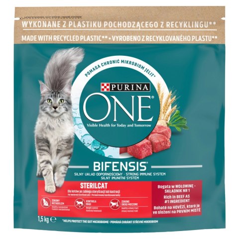 Purina One Cat Sterilcat Karma Z Wołowiną Dla Kota 1,5kg