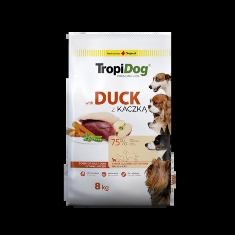 Tropidog Premium Adult Small Breeds Z Kaczką I Ryżem 8kg