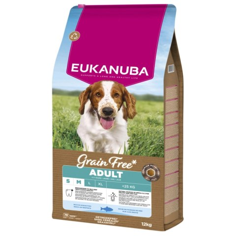 Eukanuba Adult Small&Medium Grain Free Łosoś 12kg