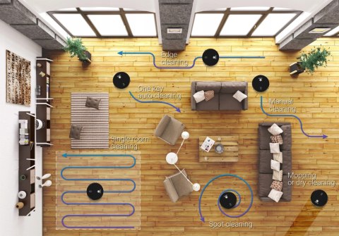 KALORIK Robot sprzątający z funkcją mopa, szczotka do zbierania sierści zwierząt