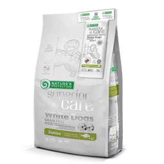 Nature's Protection Superior Care White Dogs Grain Free White Fish Junior Small Breeds 1,5kg + Dental Snack White Dogs 50g