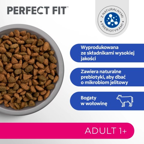 Perfect Fit™ - sucha karma pełnoporcjowa dla dorosłych kotów, bogata w wołowinę 7kg
