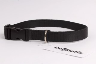 DogStuffs Obroża z plastikową klamrą 25mm/34-60cm czarna