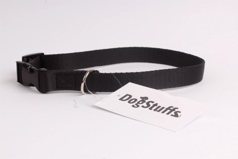 DogStuffs Obroża z plastikową klamrą 25mm/34-60cm czarna
