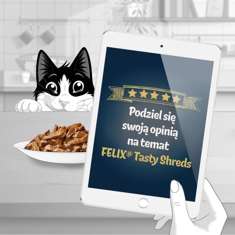 Felix Tasty Shreds Mokra Karma Dla Kota Z Kaczką I Indykiem W Sosie 4x80g