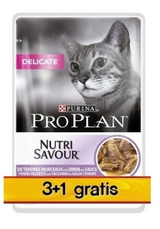 Purina Pro Plan Delicate indyk dla kota 4x85g (3+1 GRATIS)