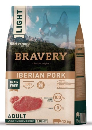 Bravery Grain Free Adult Medium Large Light Iberian Pork 12kg