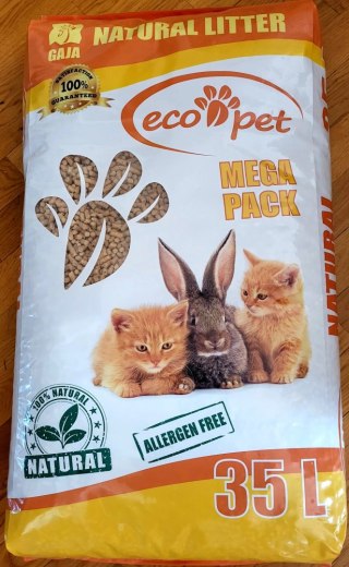 Eco-Pet Gaja Drewniany Żwirek Dla Kota I Ściółka Dla Małych Zwierząt 35l