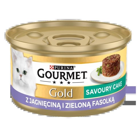 Purina Gourmet Gold Savoury Cake z jagnięciną i zieloną fasolką 85g