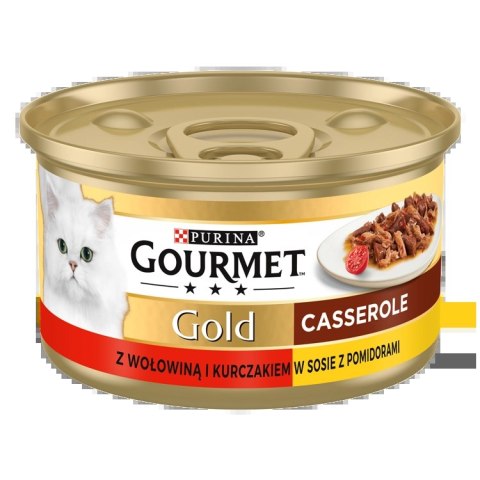 Purina Gourmet Gold z wołowiną i kurczakiem w sosie z pomidorami 85g