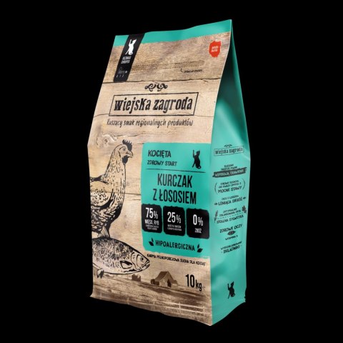 Wiejska Zagroda Kurczak Z Łososiem Dla Kociąt 10kg