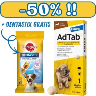 Elanco AdTab 56mg Tabletka Na Pchły I Kleszcze Dla Psów 1,3-2,5kg