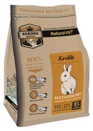 KORONA NATURY Natural-Vit Karma Pełnoporcjowa Królik 1,6kg