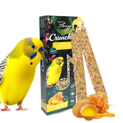 Sing&Song Cruncher Dla Papużki Falistej Jajeczno-Miodowy 85g 2w1