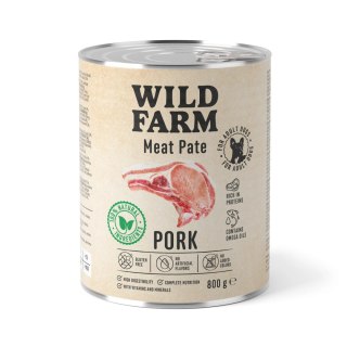 Wild Farm Pate Pork 800g - Mokra Karma z Wieprzowiną dla Psów