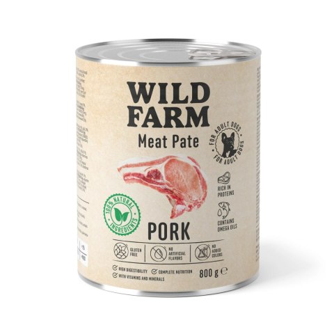 Wild Farm Pate Pork 800g - Mokra Karma z Wieprzowiną dla Psów