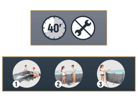 Basen stelażowy 427x250x100cm Bestway 8w1 pompa drabinka 56620