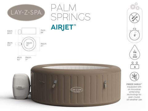 Bestway Lay-Z-Spa Palm Springs jacuzzi 4-6os 60017