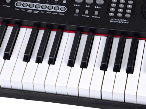 Keyboard 61 Klawiszy Podświetlane Stojak Mikrofon Organy Edukacyjne IN0187