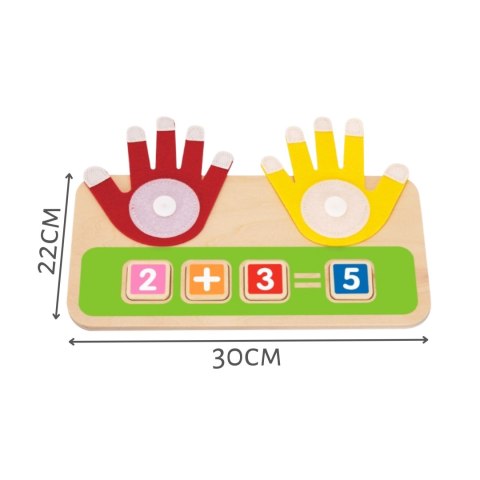 TOOKY TOY Drewniana Edukacyjna Zabawka do Nauki Liczenia na Palcach Dodawanie i Odejmowanie