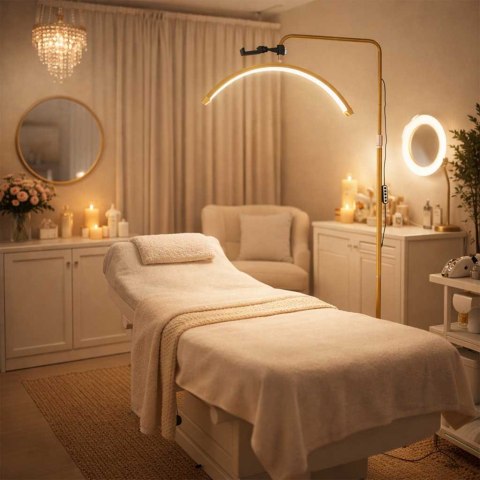 Lampa do przedłużania rzęs LED 36W regulowana kosmetyczna bezcieniowa łuk złota