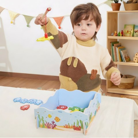 VIGA Drewniana Gra Magnetyczna Wędkowanie - Nauka i Zabawa w Jednym