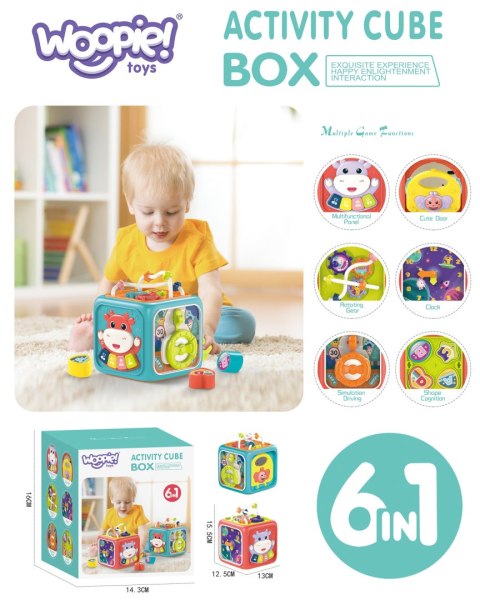 WOOPIE BABY Interaktywna Kostka Sensoryczna Edukacyjna Montessori Sorter 6w1