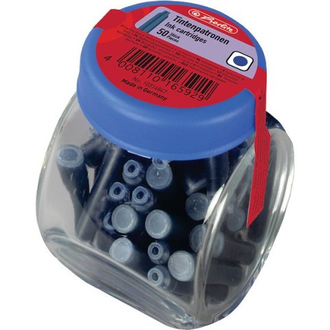 Naboje atramentowe niebieskie w słoiczku (50sztuk) 300002346 HERLITZ