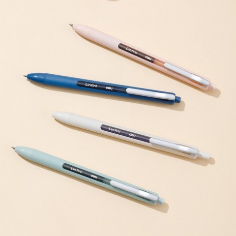 Długopis żelowy niebieski Linfini mix kolorów obudowy EG86-BL DELI