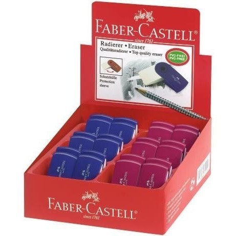 Gumka SLEEVE mini czerwono-niebieska 182411 FABER-CASTELL