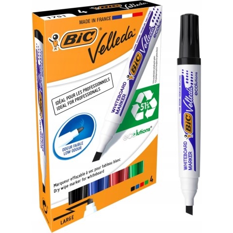 Marker BIC ECO VELLEDA 1751 suchościeralny mix 4 kolorów 904950