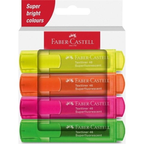 Zakreślacz 1546 4 kolory neonowe opakowanie kartonowe 254644 FABER-CASTELL