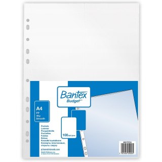 Koszulka krystaliczna A4 40mic (100szt.) folia 400175724 BANTEX BUDGET