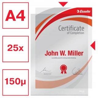 Ofertówki krystaliczne na dokumenty A4 150mic 25 sztuk przezroczyste 55430 ESSELTE
