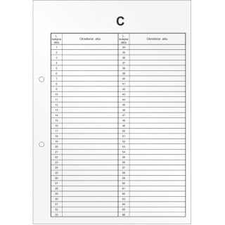 Przekładki do akt osobowych C Wkład do segregatora 10 arkuszy DRU-055C BIURFOL