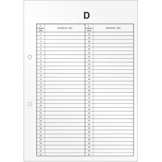 Przekładki do akt osobowych D Wkład do segregatora 10 arkuszy DRU-055D BIURFOL