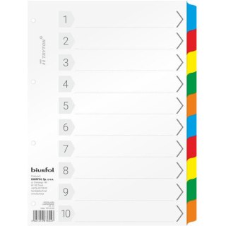 Przekładki do segregatora A4 10 kart laminowane TRY-02-05 BIURFOL