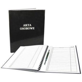 Teczka akt osobowych ABCDE okładka twarda, binda wew. bez treści, czarna 1824-339-141 WARTA