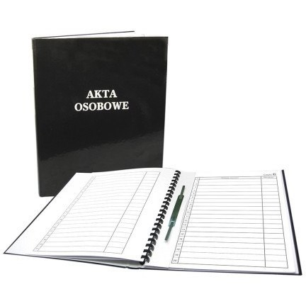 Teczka akt osobowych ABCDE okładka twarda, binda wew. bez treści, czarna 1824-339-141 WARTA