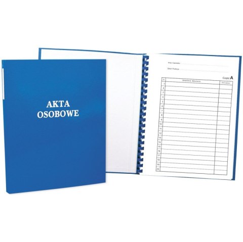 Teczka akt osobowych ABCDE okładka twarda binda wew. bez treści, niebieska 1824-339-139 WARTA