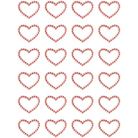 Kryształki samoprzylepne SERCA czerwone (24szt.) 251133 Galeria Papieru