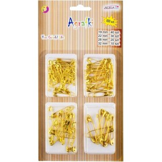 Agrafki złote mix wielkości (100 szt.) AGR-0910 ALIGA