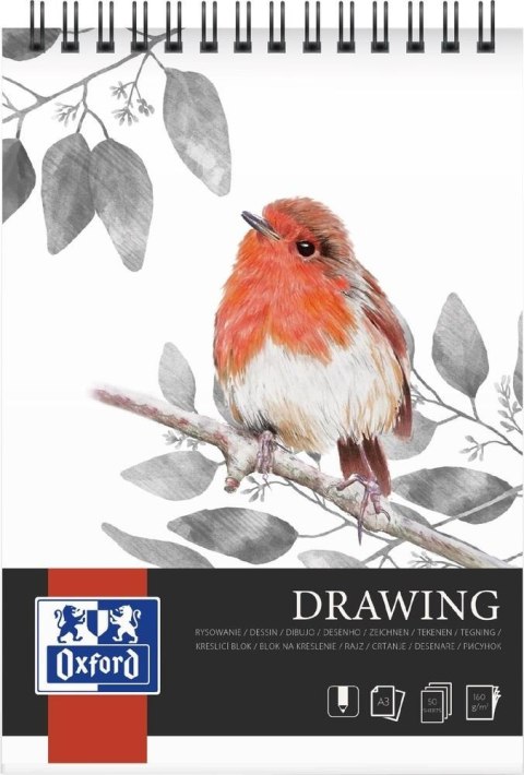 Blok rysunkowy A3 szkicownik 30 kartek 160g na spirali 400166173 OXFORD