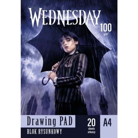 Blok rysunkowy A4 20 kartek 100g biały WEDNESDAY 106024006 ASTRA