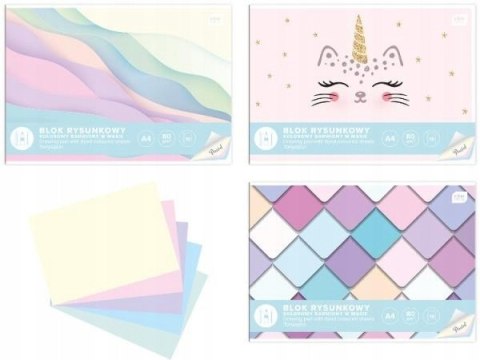 Blok rysunkowy A4 kolor 10k Pastel INTERDRUK