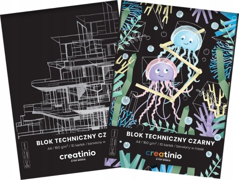 Blok techniczny szkolny A4 czarne kartki 10 kartek 160g 400176681 TOP 2000