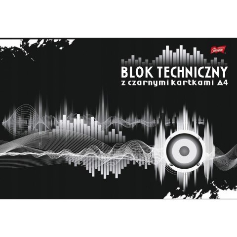 Blok techniczny szkolny A4 czarne kartki 10 kartek 180g UNIPAP